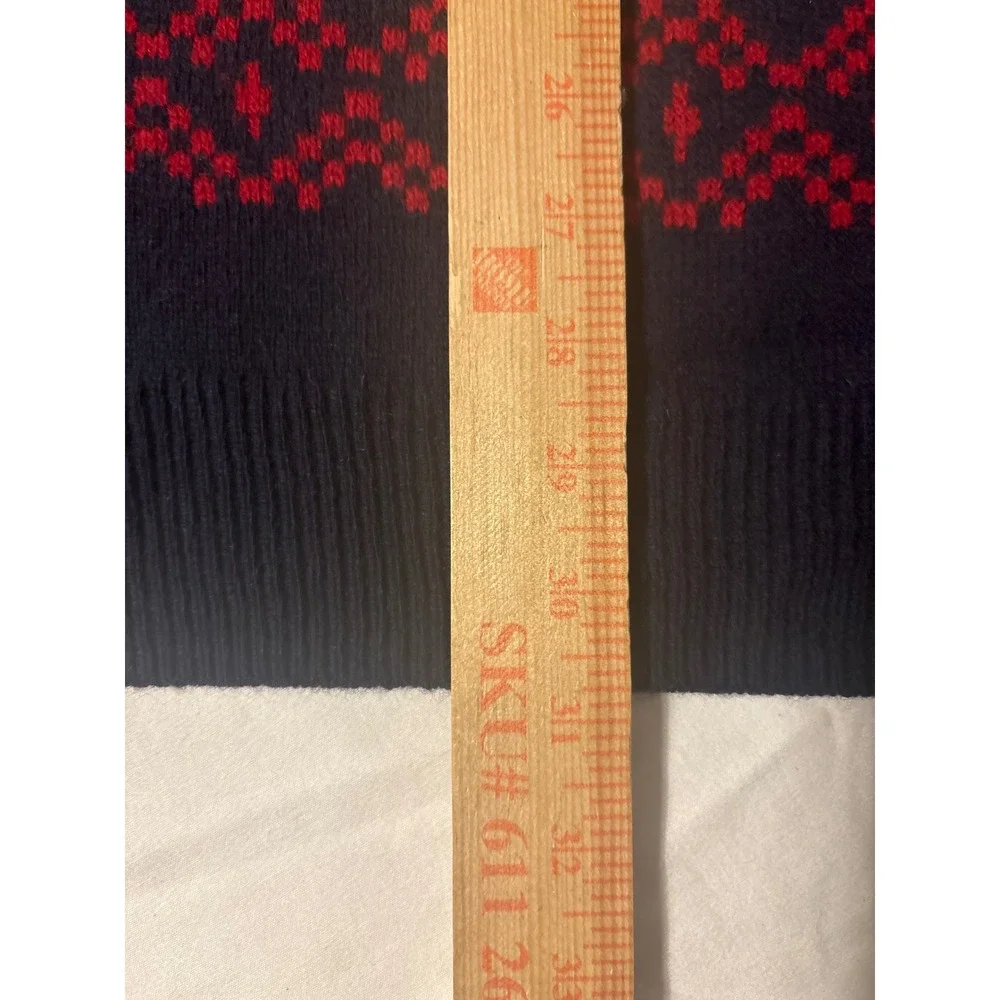 Goodthreads Sweater Mens XL Tall Navy Red 100% Lambswool Fair Isle
